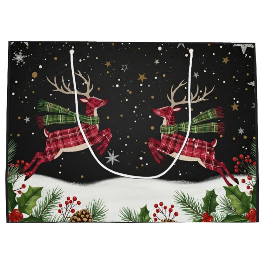 Whimsical with deer large gift bag groot cadeauzakje (Achterkant)