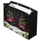 Whimsical with deer large gift bag groot cadeauzakje (Achterkant Gekanteld)