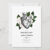 Whimsical Witte Bloem Gothic Bachelorette Feest Kaart (Voorkant)