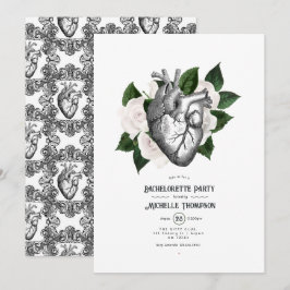 Whimsical Witte Bloem Gothic Bachelorette Feest Kaart