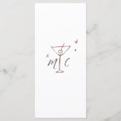 Whimsical Witte Handgetekende Geïllustreerde Trouw Menu (Achterkant)