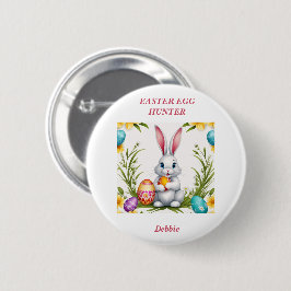 Whimsical Witte Paashaas Ronde Button 5,7 Cm