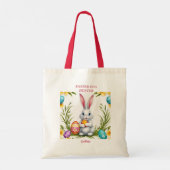 Whimsical Witte Paashaas Tote Bag (Achterkant)