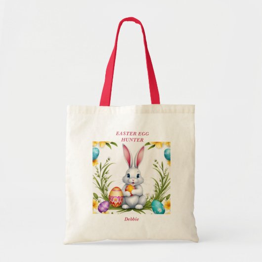 Whimsical Witte Paashaas Tote Bag (Voorkant)