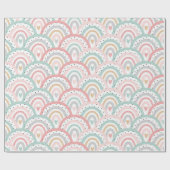 Whimsical Witte regenbogen en harten pastel Cadeaupapier (Vlak)