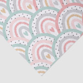 Whimsical Witte regenbogen en harten pastel Tissuepapier (Detail)