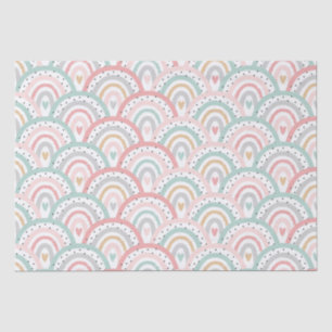 Whimsical Witte regenbogen en harten pastel Tissuepapier