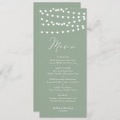 Whimsical Witte Sprookjeslichten Wijze Groene Brui Menu (Voorkant / Achterkant)