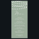 Whimsical Witte Sprookjeslichten Wijze Groene Brui Menu<br><div class="desc">Voeg een grillig accent toe aan uw event tafereel met deze aanpasbare menukaart. Het beschikt over witte grillige sprookjeslichten en eenvoudige typografie. Personaliseer door uw gegevens toe te voegen. Deze salie groene menukaart is verkrijgbaar in andere kleuren. De teksten zijn volledig bewerkbaar voor elke gebeurtenis.</div>