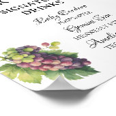 Whimsical Witte Tuin Baby Shower Bar Menu Poster (Hoek)