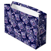 Whimsical Wizard Cat Gift Bag | hemelse fantasie Groot Cadeauzakje (Achterkant Gekanteld)