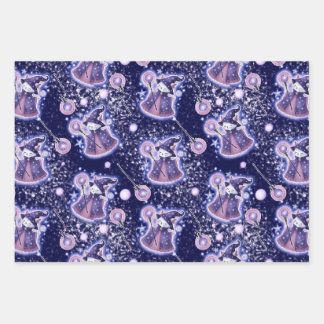 Whimsical Wizard Cat Gift Wrap | hemelse fantasie Inpakpapier Vel