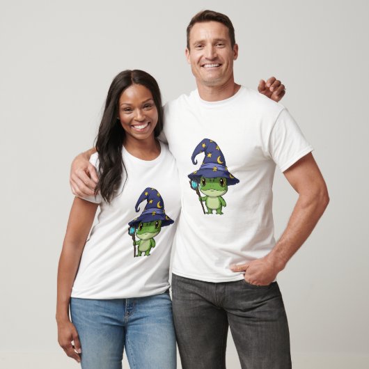 Whimsical Wizard Frog Character T-shirt (Unisex)