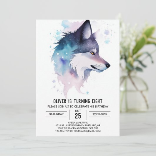 Whimsical Wolf Cub's Verjaardag Kaart (Staand voorkant)