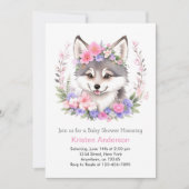 Whimsical Wolf Dreams onthuld meisje Baby shower Kaart (Voorkant)
