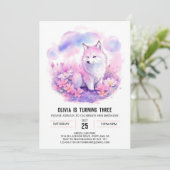 Whimsical Wolf Forest Verjaardag Kaart (Staand voorkant)