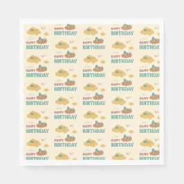 Whimsical Wolken Kleurrijke Gelukkige Verjaardag Servet