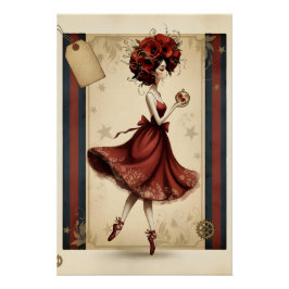 Whimsical Woman, Vintage Perfect Poster