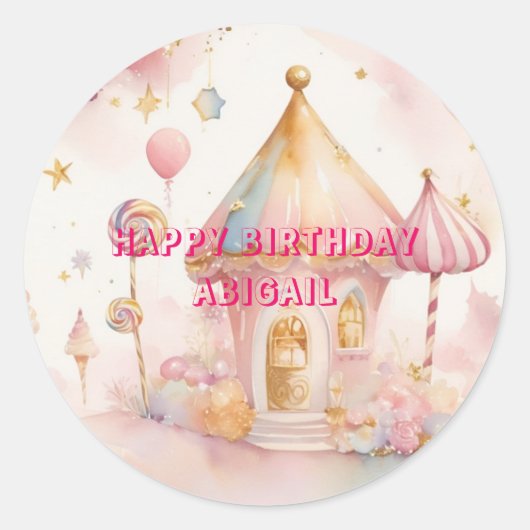 Whimsical wonder Candyland Ronde Sticker (Voorkant)