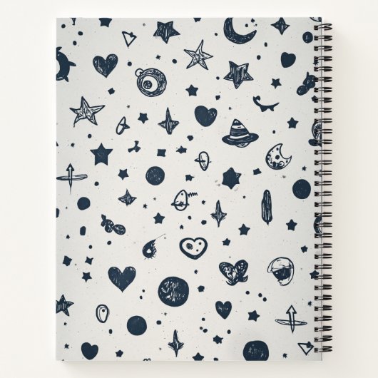 Whimsical Wonder I Hand getekende objecten Notitieboek (Achterkant)