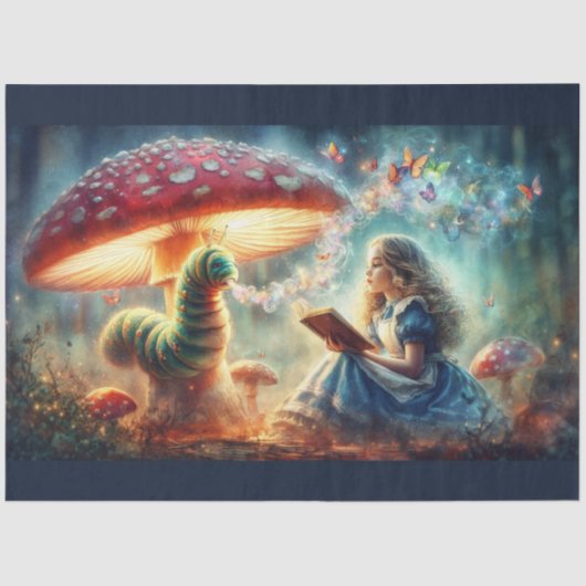 Whimsical Wonderland Alice Caterpillar Decoupage Tissuepapier (Voorkant)