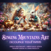 Whimsical Wonderland Alice's Magical Tea Decoupage Tissuepapier