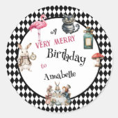 Whimsical Wonderland Birthday Party Ronde Sticker (Voorkant)