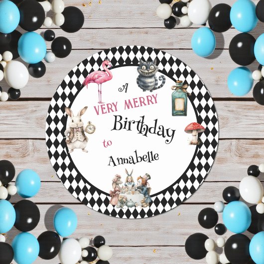 Whimsical Wonderland Birthday Party Ronde Sticker