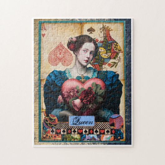 Whimsical Wonderland: Collage van de Koningin van  Legpuzzel (Verticaal)