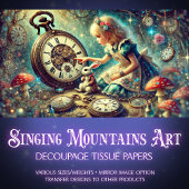 Whimsical Wonderland horloges Toadstools Decoupage Tissuepapier