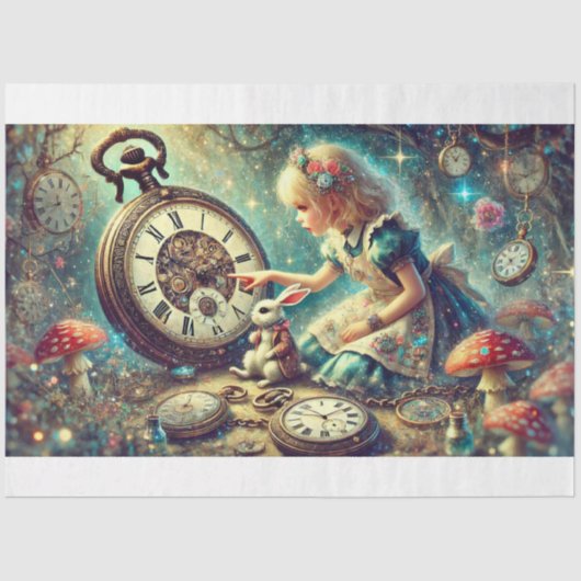 Whimsical Wonderland horloges Toadstools Decoupage Tissuepapier (Voorkant)