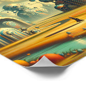 Whimsical Wonderland -  Retro Futurisme Poster (Hoek)