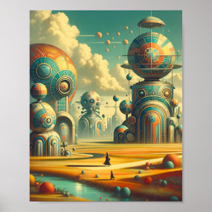 Whimsical Wonderland -  Retro Futurisme Poster