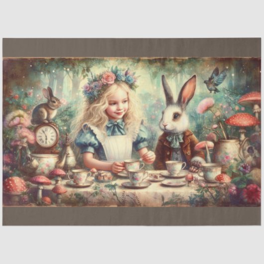Whimsical Wonderland Tea Party Decoupage Tissuepapier (Voorkant)