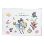 Whimsical Wonderland Tea Party White Pillowcase Kussensloop (Achterkant)