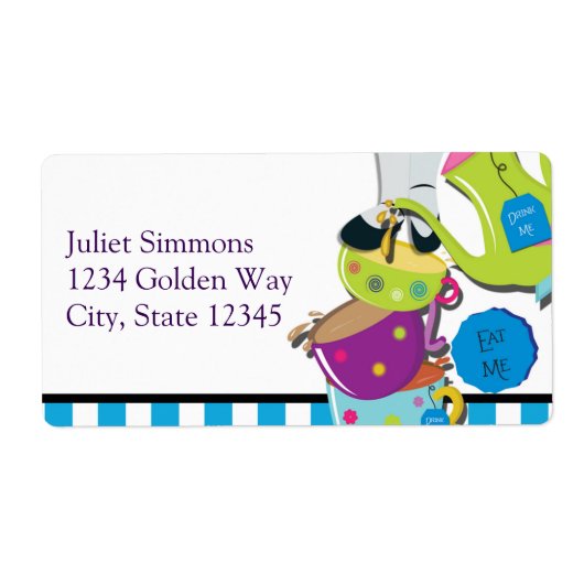 Whimsical Wonderland Thee Feestje Sticker Label (Voorkant)