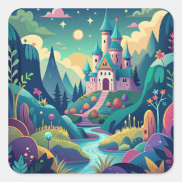 Whimsical Wonderland Vierkante Sticker