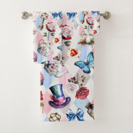 Whimsical Wonderland Waterverf Victoriaans Patroon Bad Handdoek