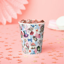 Whimsical Wonderland Waterverf Victoriaans Patroon Papieren Bekers