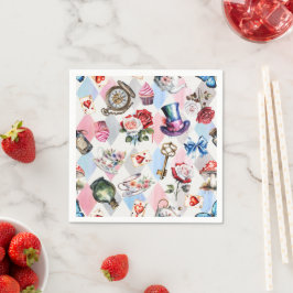 Whimsical Wonderland Waterverf Victoriaans Patroon Servet