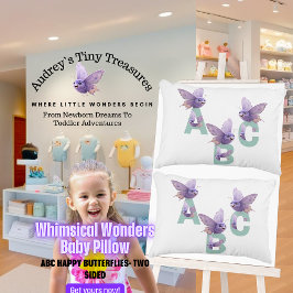 Whimsical Wonders ABC Butterfly Baby Pillow Accent Kussen