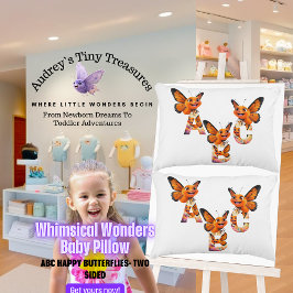 Whimsical Wonders ABC Butterfly Baby Pillow Accent Kussen