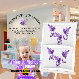 Whimsical Wonders ABC Butterfly Baby Pillow Accent Kussen