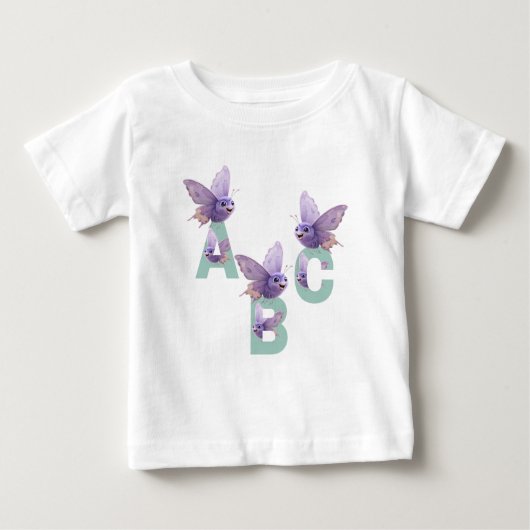 Whimsical Wonders Baby ABC T-shirt met korte mouwe (Voorkant)