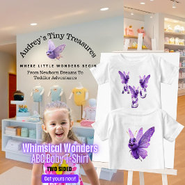 Whimsical Wonders Baby ABC T-shirt met korte mouwe