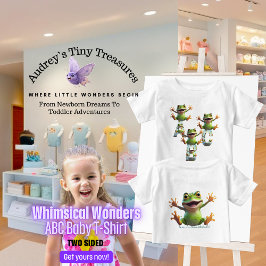 Whimsical Wonders Baby ABC T-shirt met korte mouwe