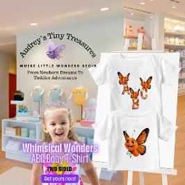 Whimsical Wonders Baby ABC T-shirt met korte mouwe