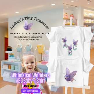 Whimsical Wonders Baby ABC T-shirt met korte mouwe