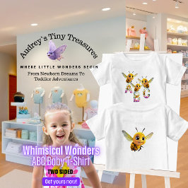 Whimsical Wonders Baby ABC T-shirt met korte mouwe