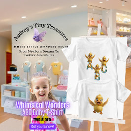Whimsical Wonders Baby ABC T-shirt met korte mouwe